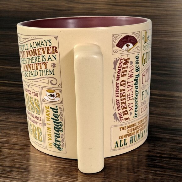 Jane Austen Coffee Mug Literary Book Quotes Unemployed Philosophers Guild 2015 - Picture 4 of 7